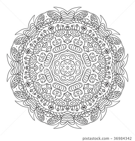 Mandala Doodle drawing. Round ornament Mandala Doodle drawing. Round ornament 36984342