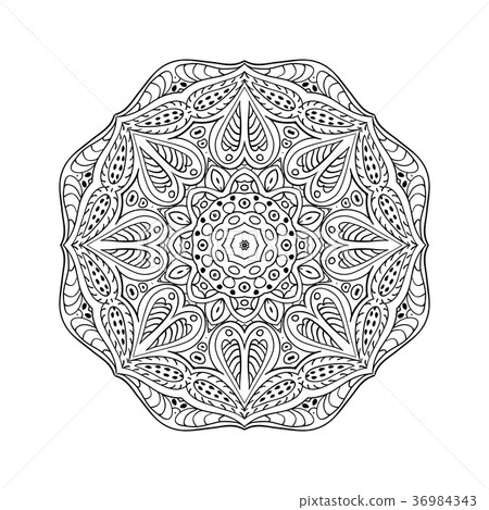 Mandala Doodle drawing. Round ornament Mandala Doodle drawing. Round ornament 36984343