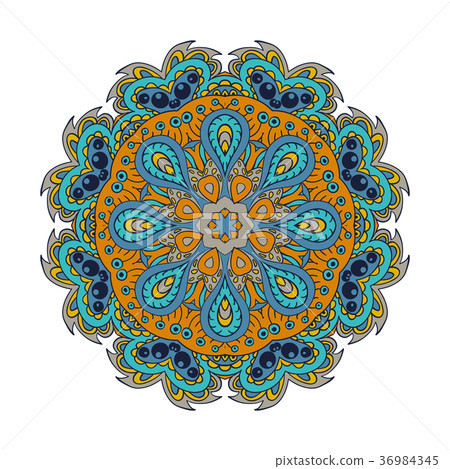 Mandala flower pattern. Doodle drawing 36984345