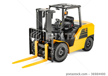 Forklift Truck, 3D rendering 36984400