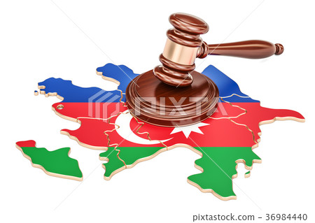 Wooden Gavel on map of Azerbaijan, 3D rendering Wooden Gavel on map of Azerbaijan, 3D rendering 36984440