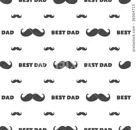 Fathers day seamless retro pattern, with mustache 36984713