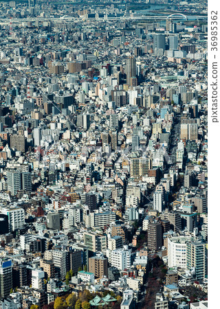 東京住房密度白天垂直構成的城市景觀 36985362