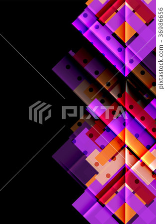 Colorful triangles and arrows on dark background Colorful triangles and arrows on dark background 36986656