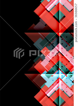 Colorful triangles and arrows on dark background Colorful triangles and arrows on dark background 36986657