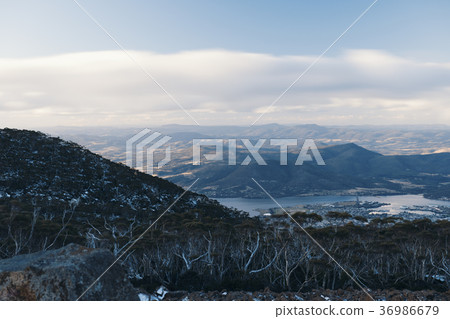 On top of Mount Wellington in Hobart. 36986679