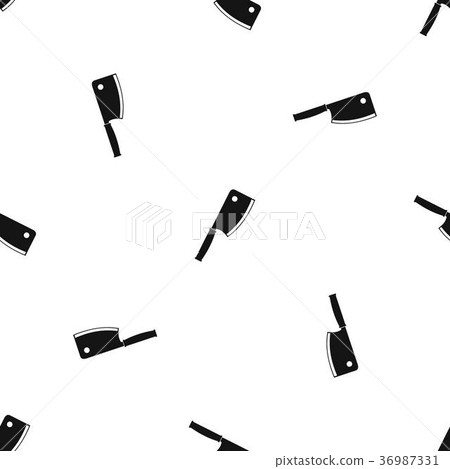 Meat knife pattern seamless black Meat knife pattern seamless black 36987331