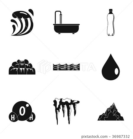 Water condition icon set, simple style 36987332