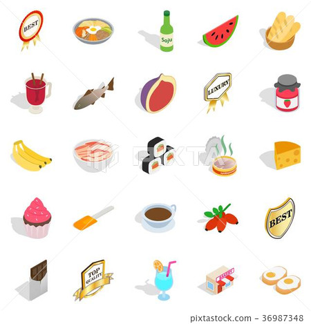 Pulverize icons set, isometric style Pulverize icons set, isometric style 36987348