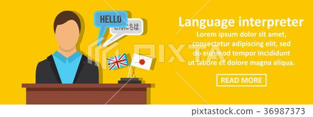 Language interpreter banner horizontal concept 36987373