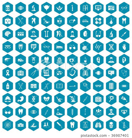 100 medical icons sapphirine violet 36987401