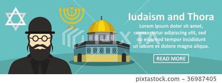 Iudaism and thora banner horizontal concept 36987405