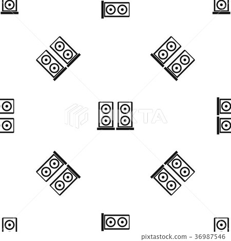 Music speakers pattern seamless black Music speakers pattern seamless black 36987546
