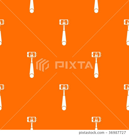 Selfie stick with mobile phone pattern seamless 36987727