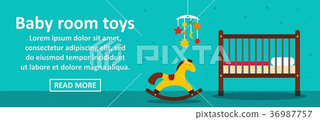 Baby room toys banner horizontal concept - Stock Illustration [36987757 ...
