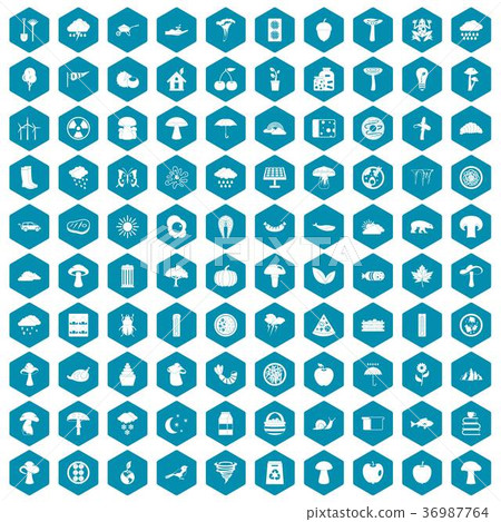 100 mushrooms icons sapphirine violet 36987764