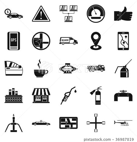 Fueling icons set, simple style - Stock Illustration [36987819] - PIXTA