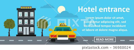 Hotel entrance banner horizontal concept Hotel entrance banner horizontal concept 36988024