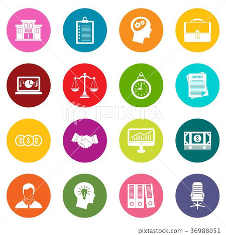 Banking icons many colors set Banking icons many colors set 36988051