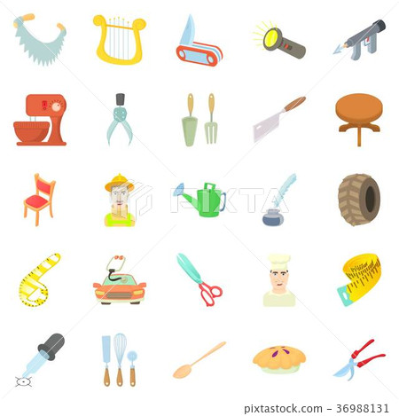 Foreman icons set, cartoon style 36988131