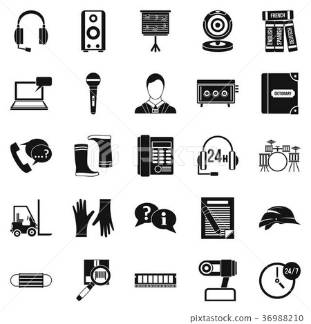 Speaker icons set, simple style Speaker icons set, simple style 36988210