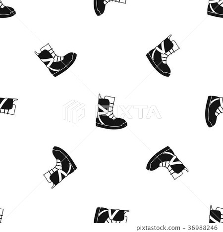 Boot for snowboarding pattern seamless black Boot for snowboarding pattern seamless black 36988246