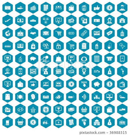 100 payment icons sapphirine violet 36988315