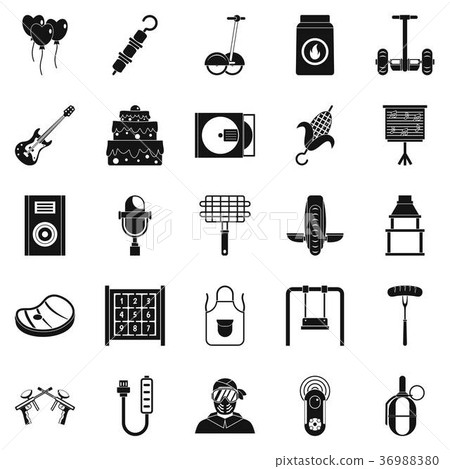 Humor icons set, simple style 36988380