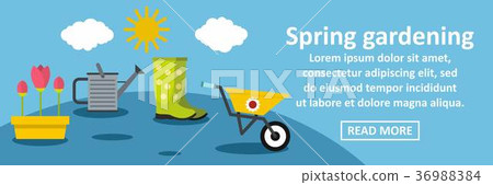 Spring gardening banner horizontal concept 36988384