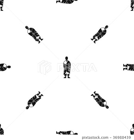 Buddhist monk pattern seamless black 36988439
