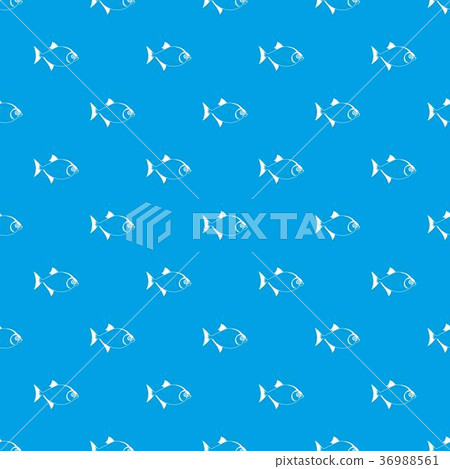 Fish pattern seamless blue - Stock Illustration [36988561] - PIXTA