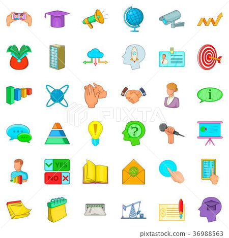 Conference icons set, cartoon style Conference icons set, cartoon style 36988563