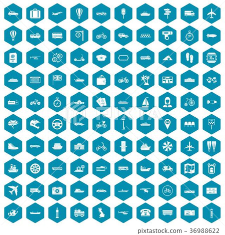 100 public transport icons sapphirine violet 36988622