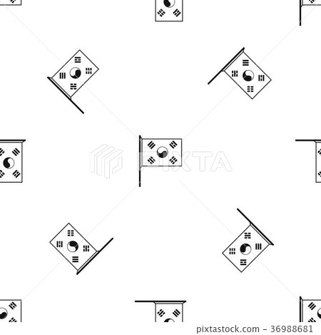 South Korea flag pattern seamless black 36988681