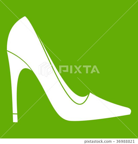 High heel shoe icon green 36988821