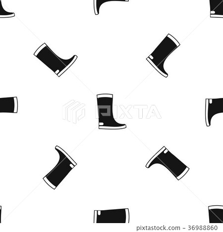 Rubber boots pattern seamless black 36988860