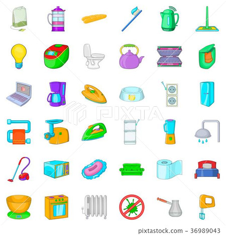 Laptop icons set, cartoon style Laptop icons set, cartoon style 36989043