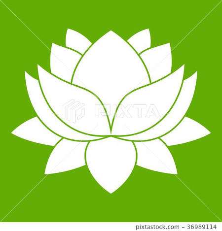 Water lily flower icon green 36989114