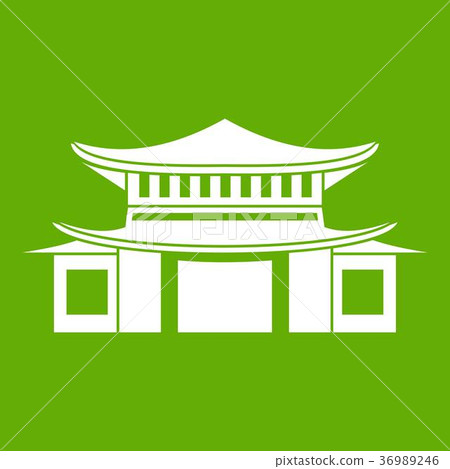 Chinese icon green 36989246