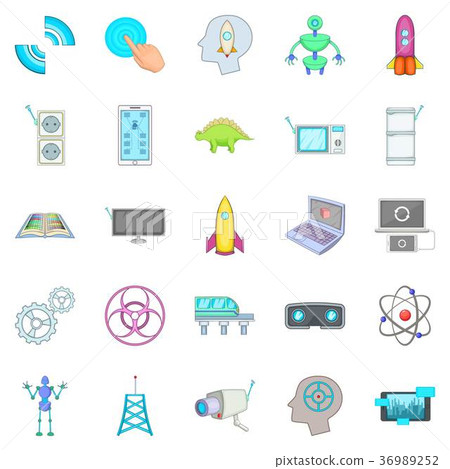 Future generations icons set, cartoon style 36989252