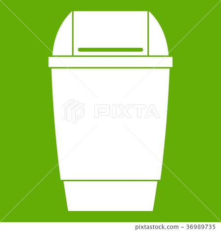 Flip lid bin icon green Flip lid bin icon green 36989735