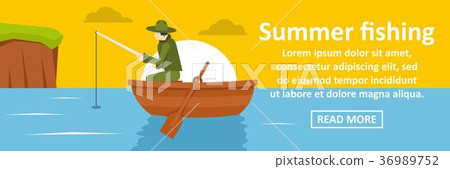 Summer fishing banner horizontal concept Summer fishing banner horizontal concept 36989752