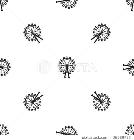 Ferris wheel pattern seamless black Ferris wheel pattern seamless black 36989755