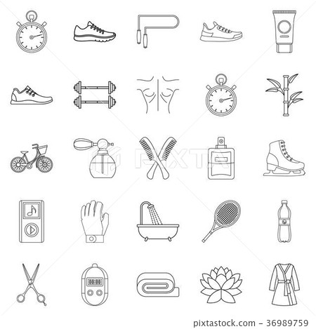 Soundness icons set, outline style Soundness icons set, outline style 36989759