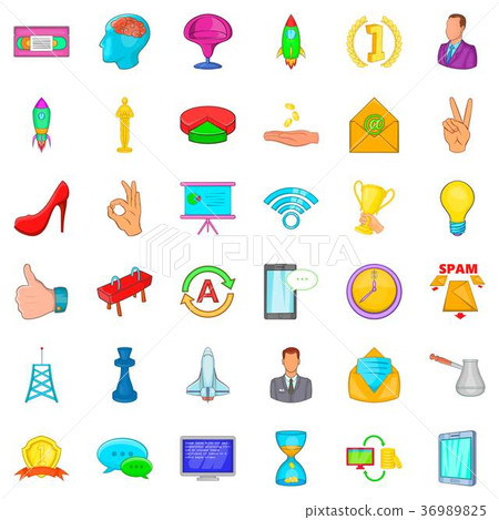Training icons set, cartoon style 36989825