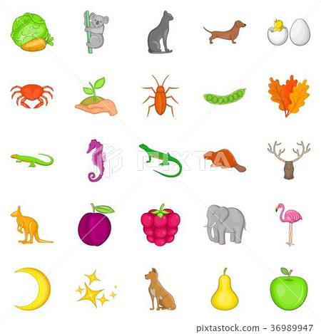 Atmosphere icons set, cartoon style Atmosphere icons set, cartoon style 36989947