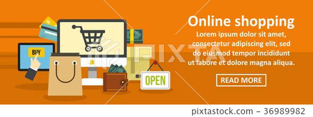 Online shopping banner horizontal concept Online shopping banner horizontal concept 36989982