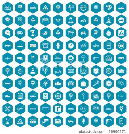 100 traffic icons sapphirine violet 36990271