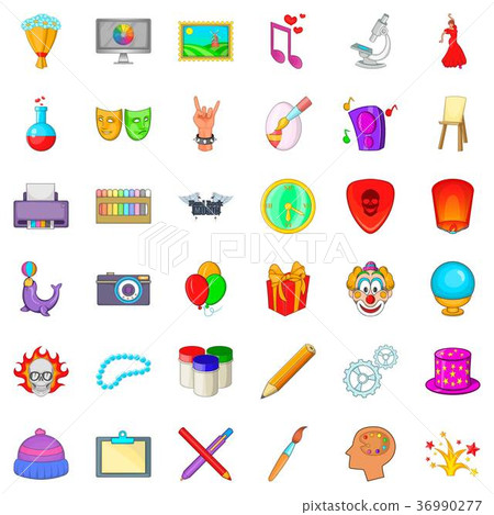 Printing icons set, cartoon style Printing icons set, cartoon style 36990277