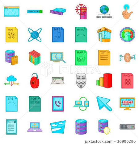 Signal icons set, cartoon style Signal icons set, cartoon style 36990290